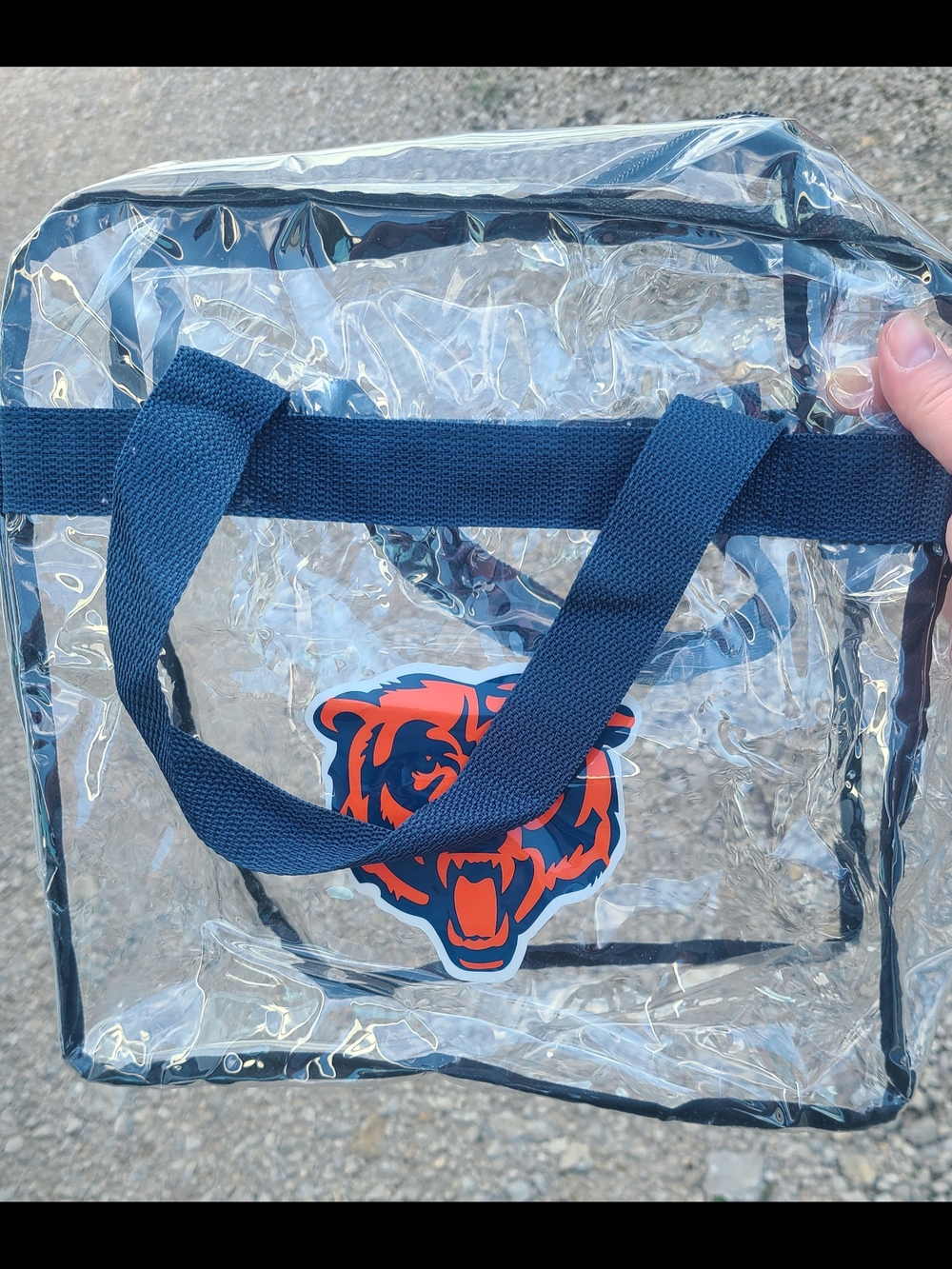 Chicago Bears Clear Tote Bag with Navy Handles